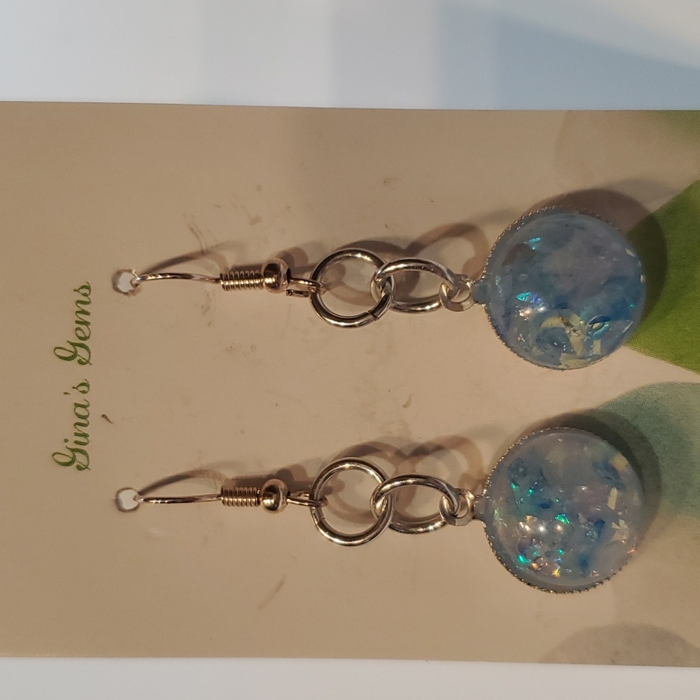Jewelry earrings Resin with Sterling silver bail